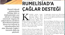 Park Magazin Sayfaları, Sn. Mustafa ÇAĞLAR ' ın RUMELİSİAD Ailesine Katılmasını Bu Şekilde Yansıttı