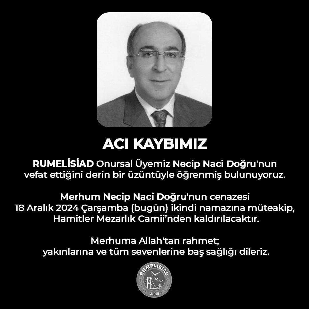 / ONURSAL ÜYEMİZİN VEFATI